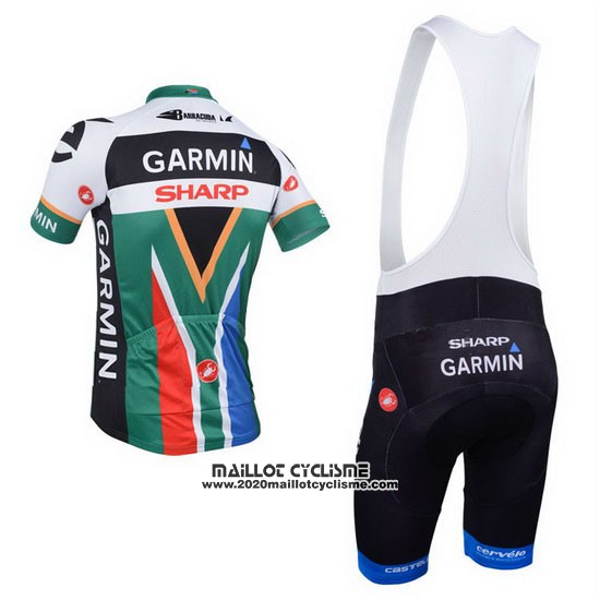 2013 Maillot Ciclismo Garmin Sharp Champion Afrique Du Sud Manches Courtes et Cuissard